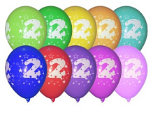 12 пастель ас. з мал. цифра "2" (100шт/уп) 4+0