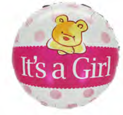 KВ167 18" круг з малюнком It's a Girl рожевий Китай