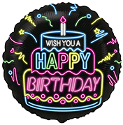 401598 круг 18" з малюнком Happy birthday