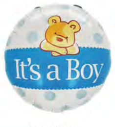 KВ166 18" круг з малюнком It's a Boy блакитний Китай