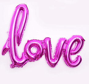 Напис фольгований LOVE пурпурова 108*65.5см