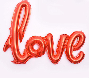 Напис фольгований LOVE червоний 108*65.5см