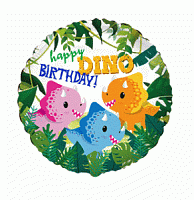401625 круг 18* з малюнком Happy birthday Трицератопс