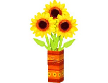 А-17561-01 Букет квітів Соняшники  (ваза+3 квітки) Міні Anagram