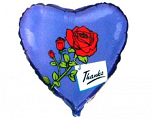 201566 Серце 18" Троянда на синьому