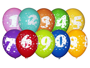 набір 12" пастель з мал. Цифра "1, 2, 3, 4, 5, 6, 7, 8, 9, 0", 10шт