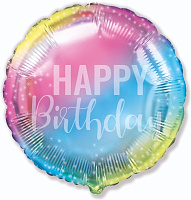 401614 круг 18* з малюнком Happy birthday градієнт