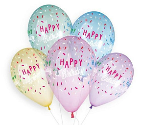 13 кристал ас. з мал.GS 120/13" "HAPPY BIRTHDAY"з КОНФЕТТІ (Італія) (50шт/уп) #1036 940558