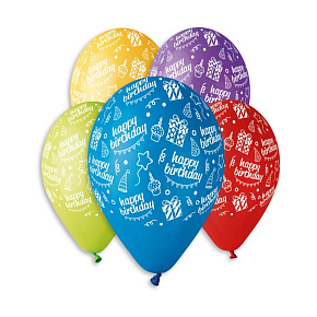 13 пастель ас. з мал.GS 120/13" "HAPPY BIRTHDAY"з ПОДАРУНКАМИ (Італія) (50шт/уп) #492 939217