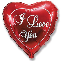 201506 Серце 18" I love you Червоне серце